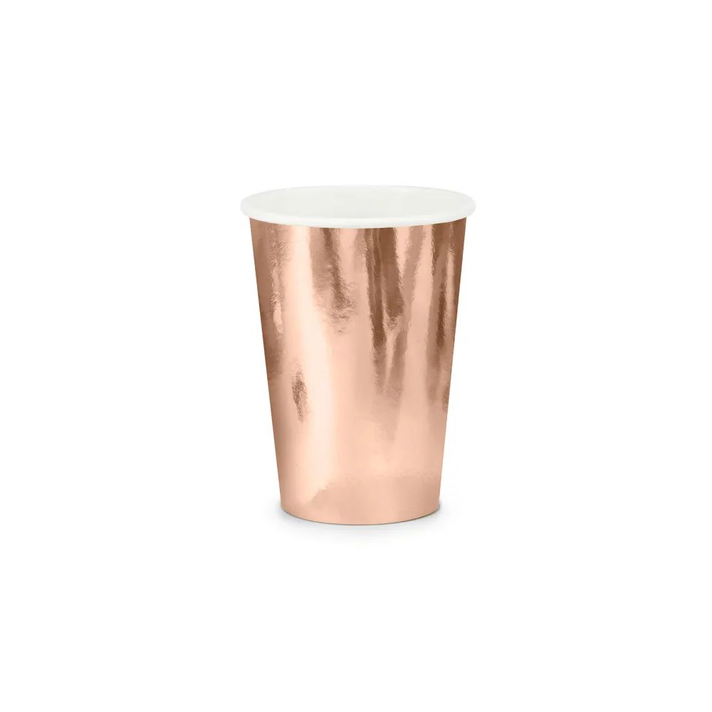 big_2316-1.jpg PartyDeco - Gobelets en papier or rose 220ml 6pcs – Image 1