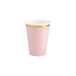 PartyDeco - Gobelets en papier rose/doré 220ml 6pcs
