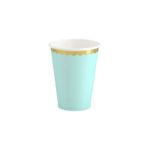PartyDeco - Gobelets en papier menthe/doré 220ml 6pcs