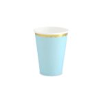 PartyDeco - Gobelets en papier bleu/doré 220ml 6pcs