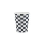 PartyDeco - Gobelets Drapeau à damier, 220 ml 6pcs