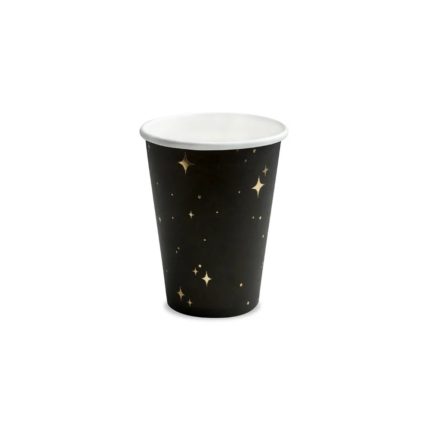 PartyDeco - Gobelets Noir/doré 260ml 6pcs