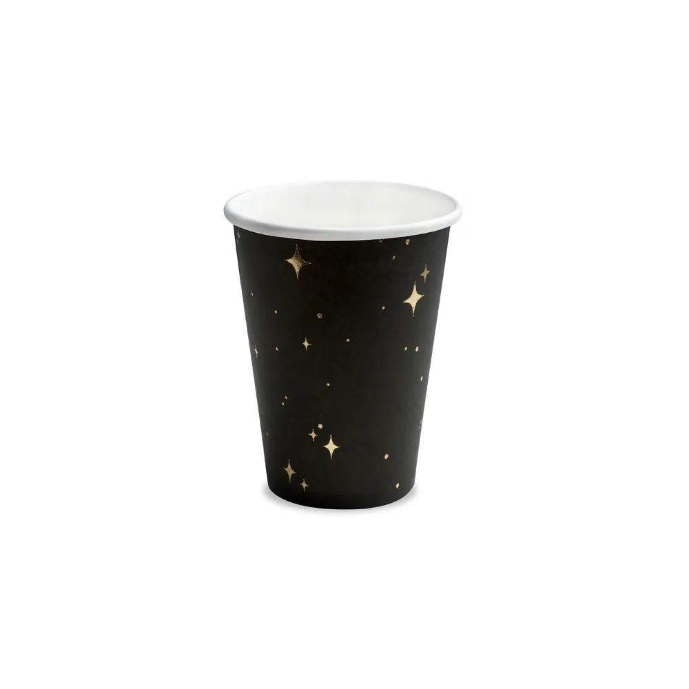 big_2322-1.jpg PartyDeco - Gobelets Noir/doré 260ml 6pcs – Image 1
