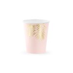 PartyDeco - Gobelets tropical doré/rose 220ml 6pcs