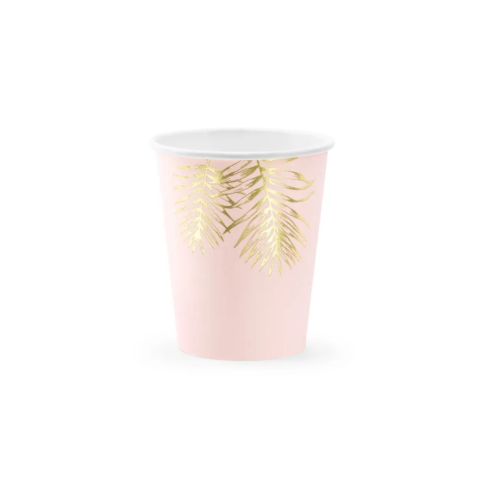 big_2324-1.jpg PartyDeco - Gobelets tropical doré/rose 220ml 6pcs – Image 1
