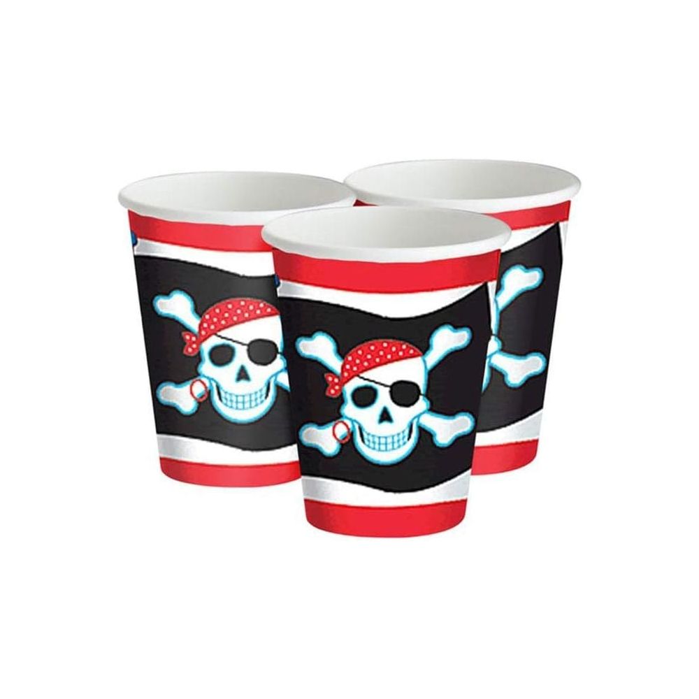 big_2332-1.jpg Amscan - Gobelets en papier pirate 8pcs 250ml – Image 1