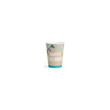 Amscan - Gobelets en papier happy birthday 8pcs 250ml