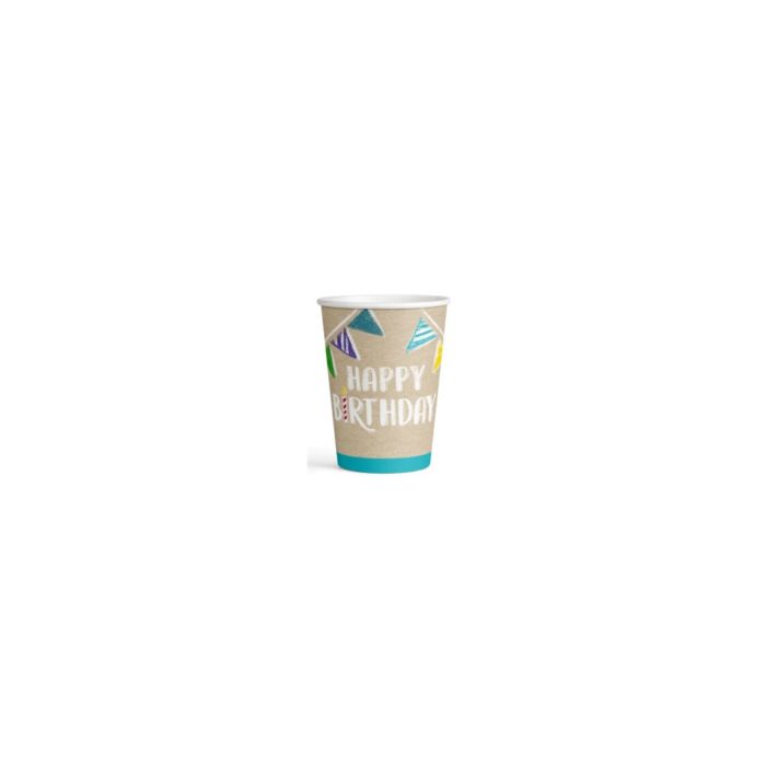 Amscan - Gobelets en papier happy birthday 8pcs 250ml