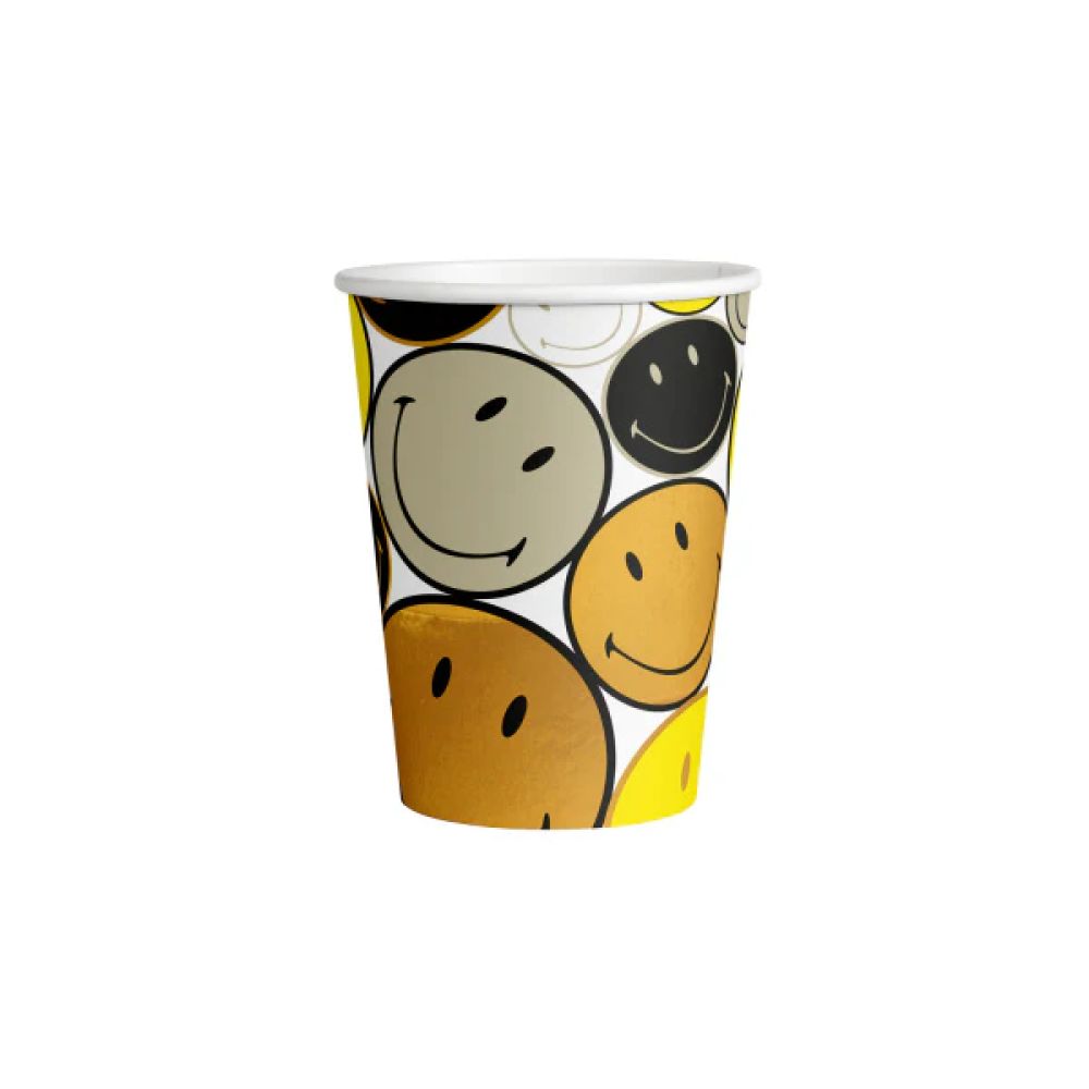 big_2335-1.jpg Amscan - Gobelets en papier Smiley 8pcs 250ml – Image 1