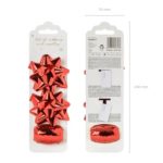 PartyDeco - Set de Ruban et Rosettes cadeaux- rouge