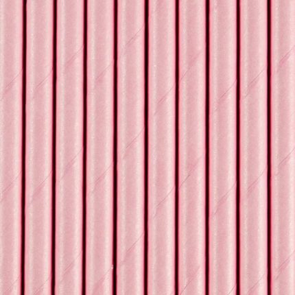 PartyDeco -  Pailles en papier rose 10pcs