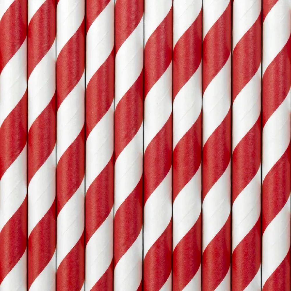 big_2381-1.jpg PartyDeco - Pailles en papier rouge/blanc 10pcs – Image 1