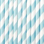 PartyDeco -  Pailles en papier bleu/blanc 10pcs