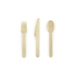 PartyDeco -  Couverts en bois , 16cm 18pcs