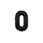 PartyDeco - Ballon Chiffre 0, noir 86cm