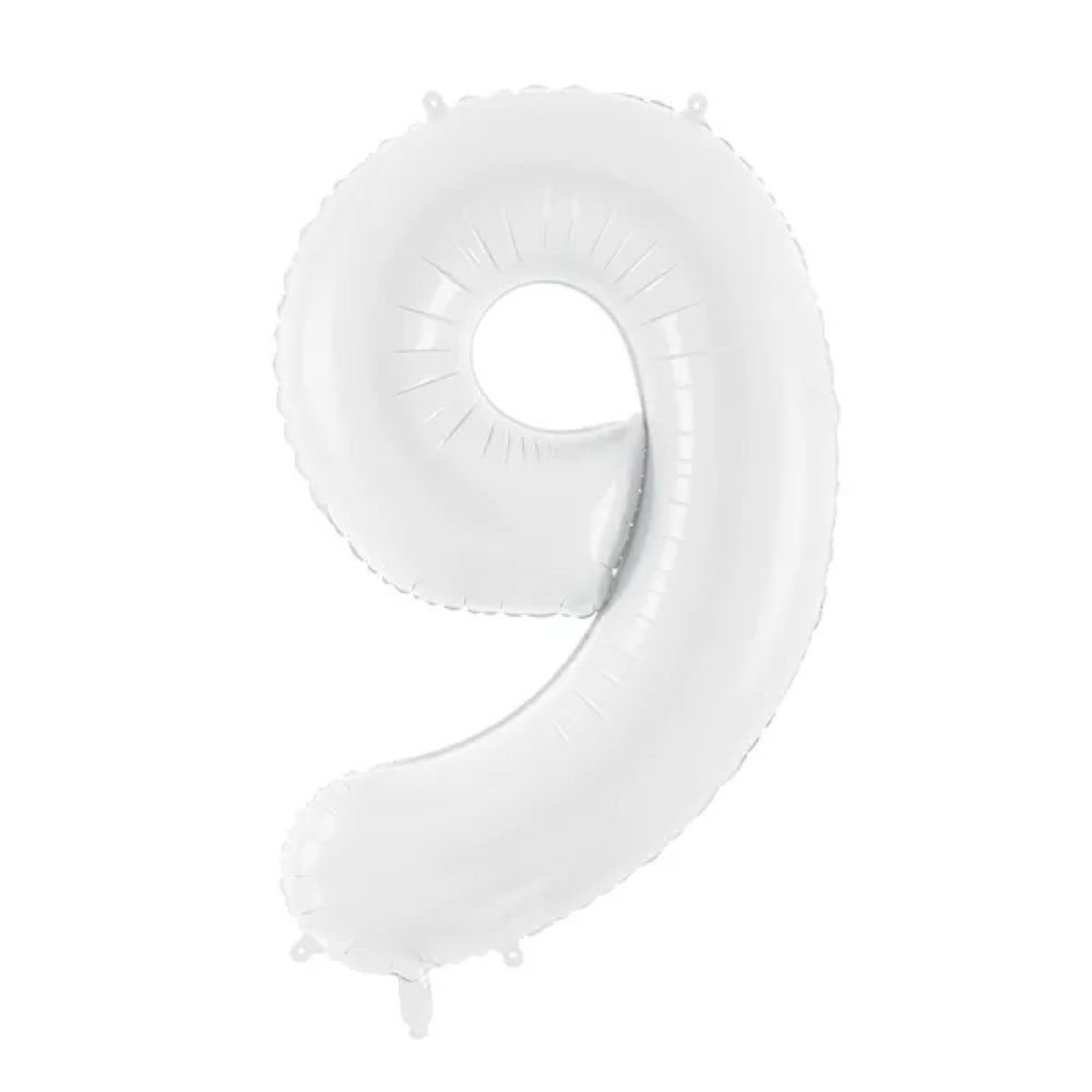 big_2413-1.jpg PartyDeco - Ballon Chiffre 9, blanc 86cm – Image 1