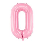 PartyDeco - Ballon Chiffre 0, Rose  86cm