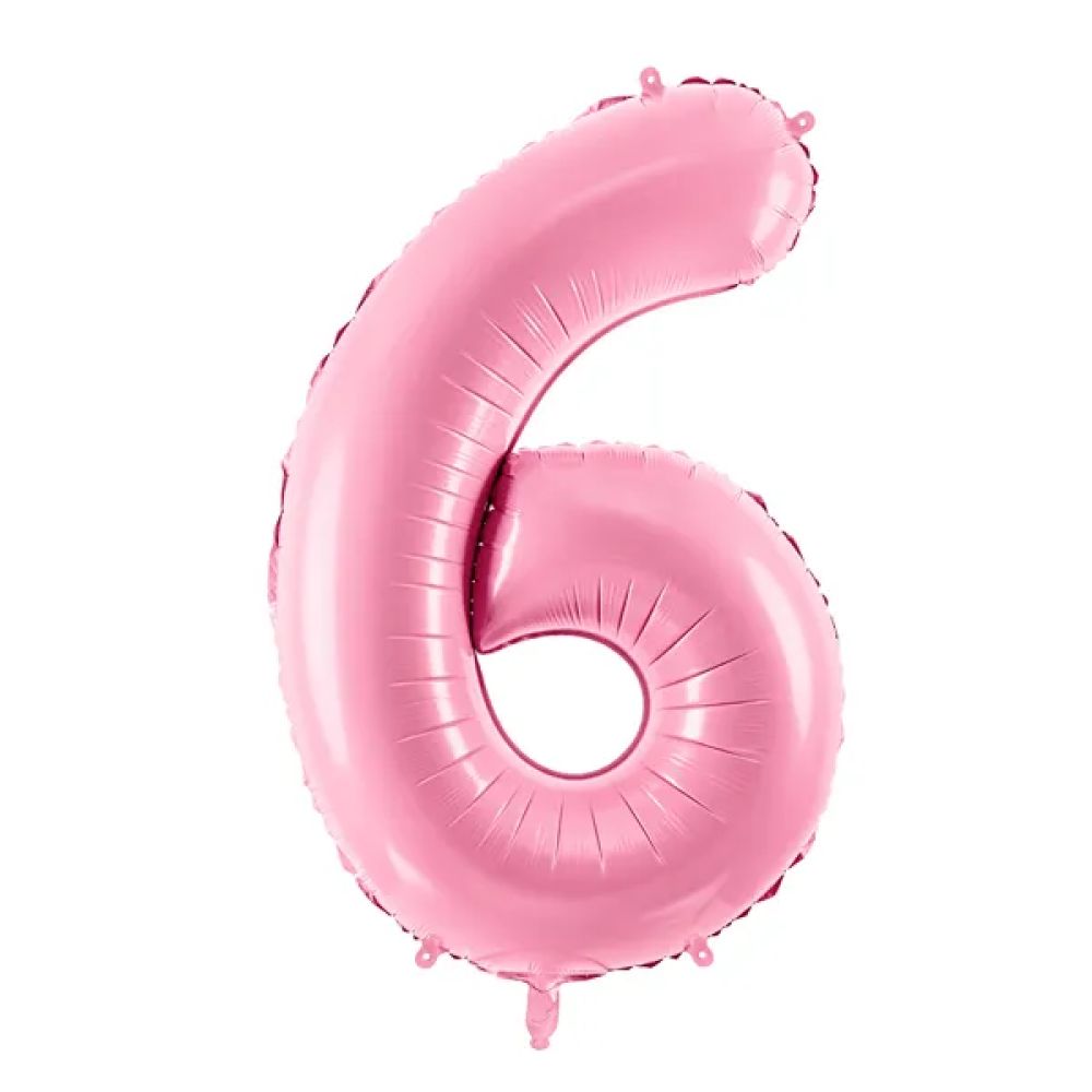 big_2420-1.jpg PartyDeco - Ballon Chiffre 6, Rose 86cm – Image 1