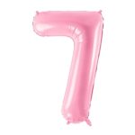 PartyDeco - Ballon Chiffre 7, Rose  86cm