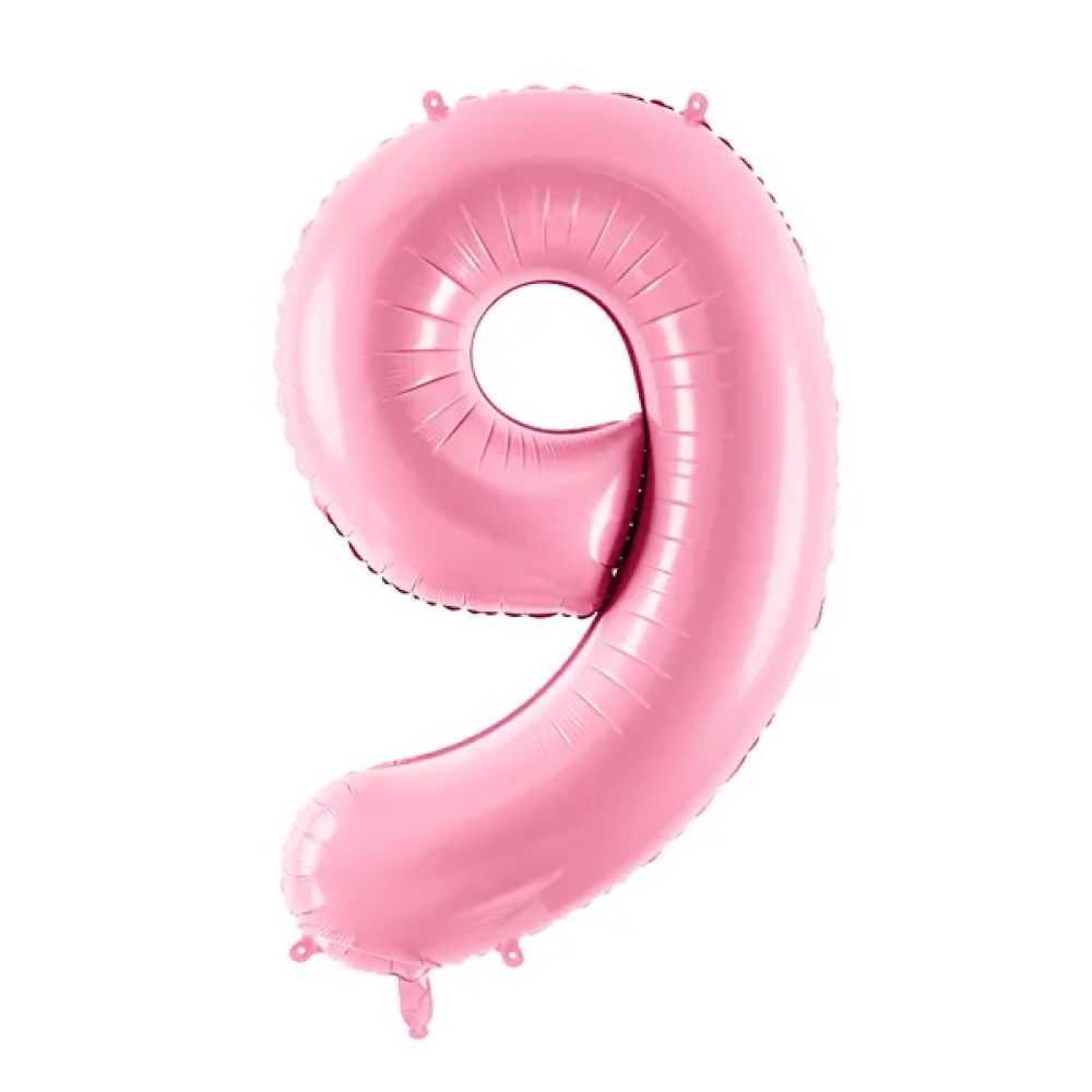big_2423-1.jpg PartyDeco - Ballon Chiffre 9, Rose 86cm – Image 1