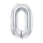 PartyDeco - Ballon Chiffre 0, Argenté  86cm