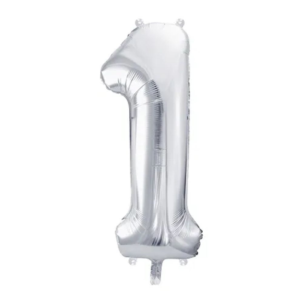 big_2425-1.jpg PartyDeco - Ballon Chiffre 1, Argenté 86cm – Image 1