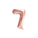 PartyDeco - Ballon Chiffre 7, Or Rose  86cm