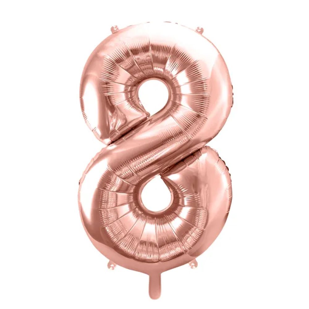big_2442-1.jpg PartyDeco - Ballon Chiffre 8, Or Rose 86cm – Image 1