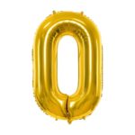 PartyDeco - Ballon Chiffre 0,  Or 86cm