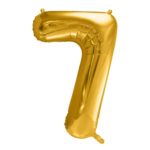 PartyDeco - Ballon Chiffre 7, Or 86cm