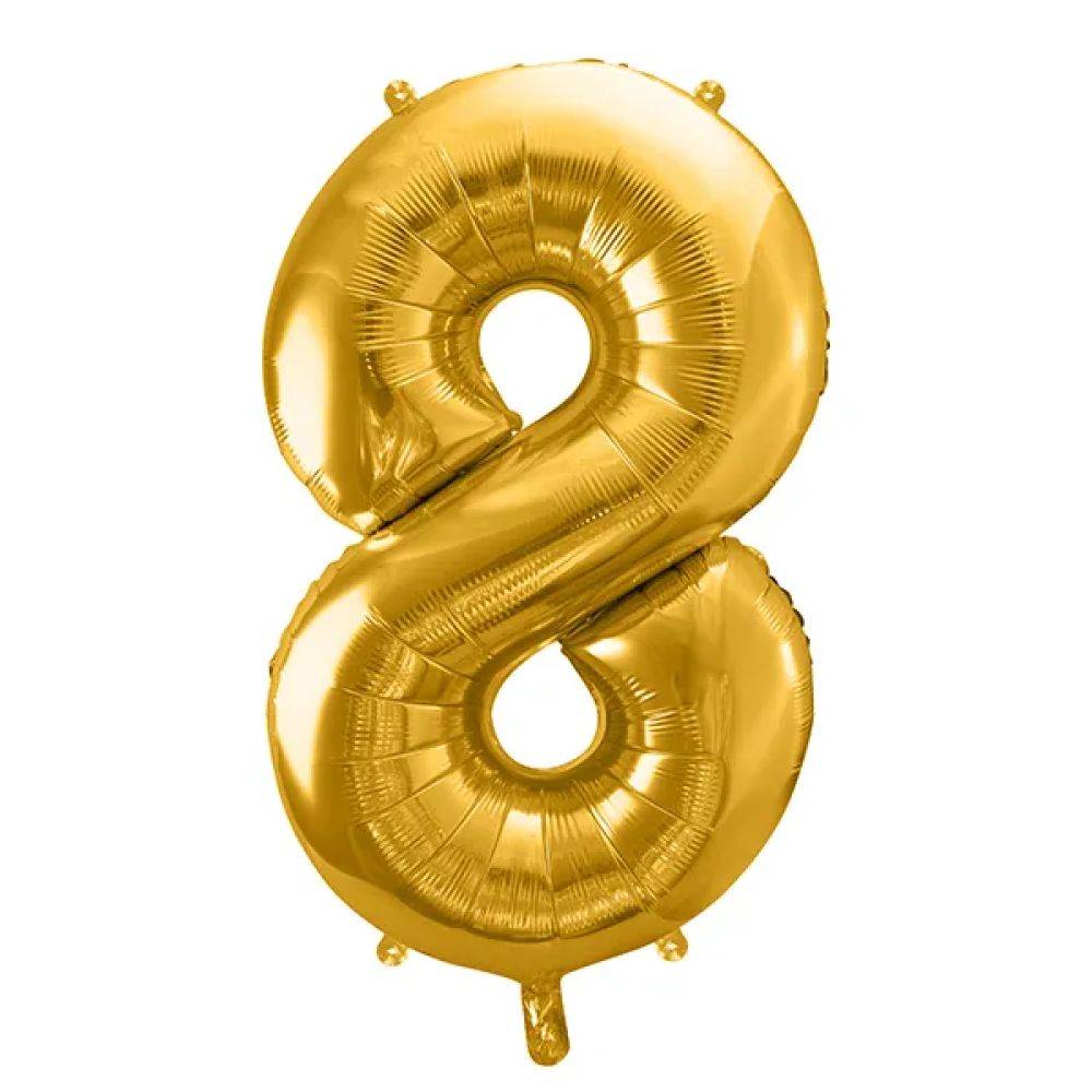 big_2472-1.jpg PartyDeco - Ballon Chiffre 8, Or 86cm – Image 1