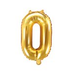 PartyDeco - Ballon Mylar Chiffre ''0'', 35cm, doré