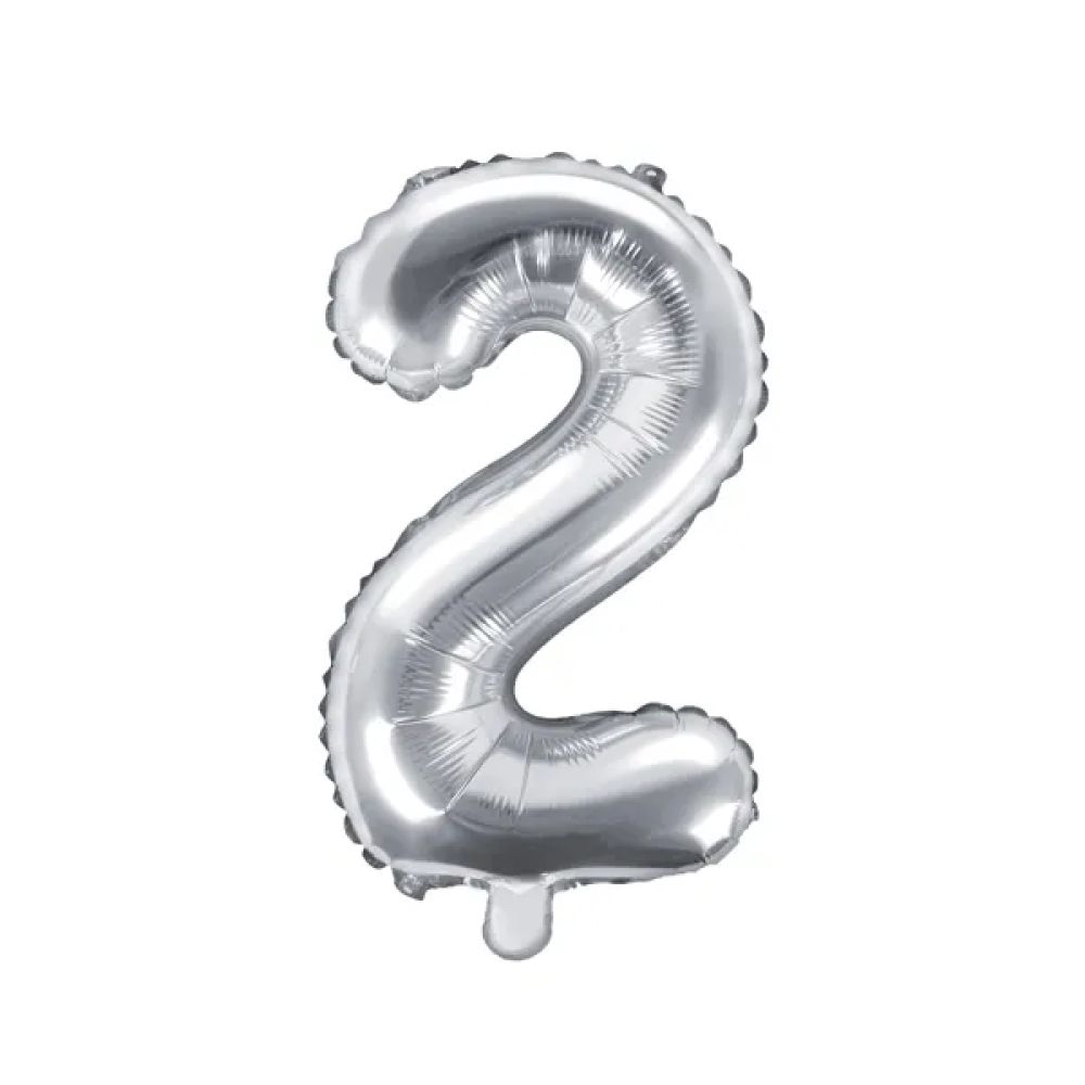 big_2486-1.jpg PartyDeco - Ballon Mylar Chiffre ''2'', 35cm, argenté – Image 1