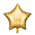 PartyDeco - Ballon Mylar H.B. Doré , 45 cm
