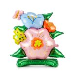PartyDeco - Ballon Mylar debout Fleurs, 81.5x87cm, mélange