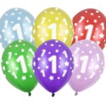 PartyDeco - Ballons 1er Anniversaire, Mélange métallique 30cm
