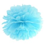 PartyDeco - Papier de soie Pompon, bleu ciel, 25cm