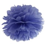 PartyDeco - Papier de soie Pompon, bleu marine , 25cm