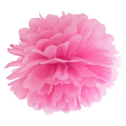 PartyDeco - Papier de soie Pompon, Rose  , 25cm