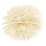 PartyDeco - Papier de soie Pompon, Crème, 35cm
