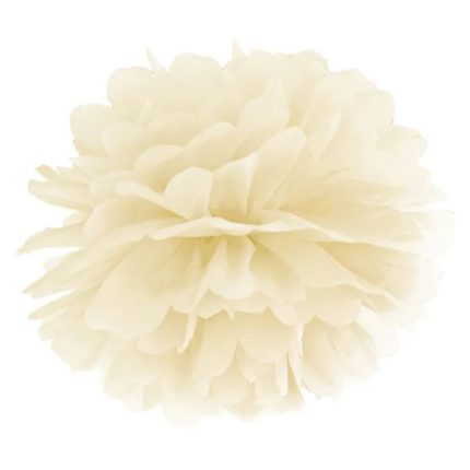 PartyDeco - Papier de soie Pompon, Crème, 35cm