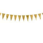 PartyDeco - Guirlande en papier triangles Dorés 3m