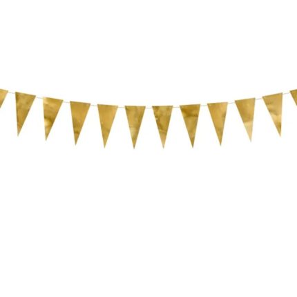 PartyDeco - Guirlande en papier triangles Dorés 3m