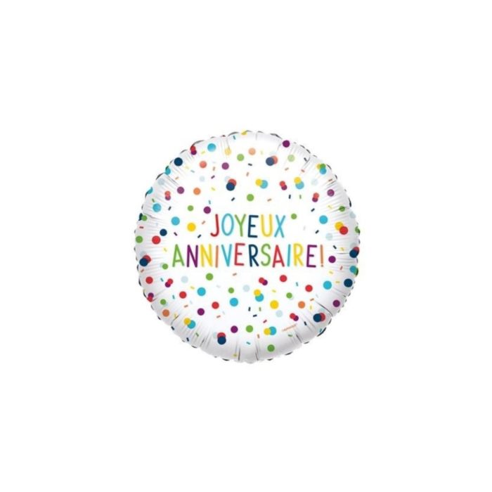 Amscan - Ballon Foil joyeux anniversaire confetti 43cm