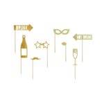 PartyDeco -  Phtobooth doré 8pcs