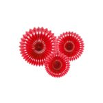 PartyDeco -  Rosettes 3 pcs Rouge