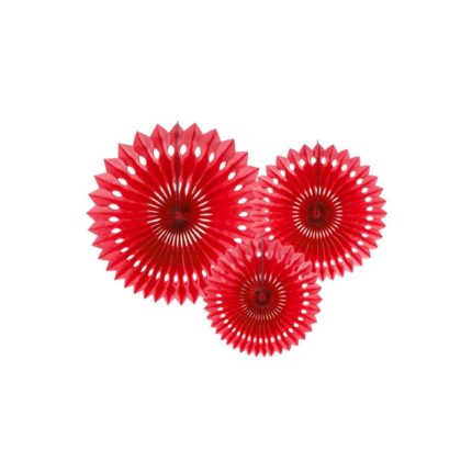 PartyDeco -  Rosettes 3 pcs Rouge