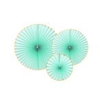 PartyDeco -  Rosettes 3pcs. Menthe / doré