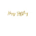 PartyDeco -  Bannière Happy Birthday doré 1pcs