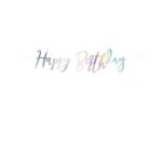 PartyDeco -  Bannière Happy Birthday iridescente 1pcs